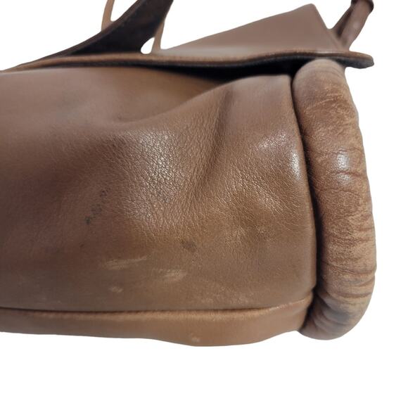 Leather Messenger Bag Vintage Brown Patchwork Pieced Shoulder Crossbody Slouchy - Picture 14 of 16